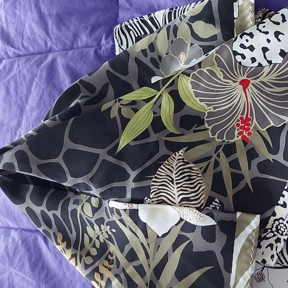 Vintage Floral Silk Neck Scarf - Picture 2 of 6